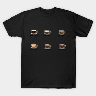 Coffee cup stickers T-Shirt